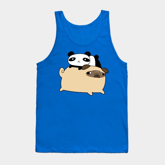 Pug and Little Panda Tank Top by saradaboru